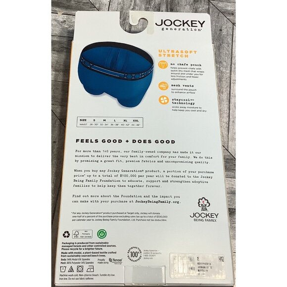 3pk Jockey Generation Men's No Chafe Pouch Boxer Briefs Small Waist 28"-30" - Picture 4 of 4